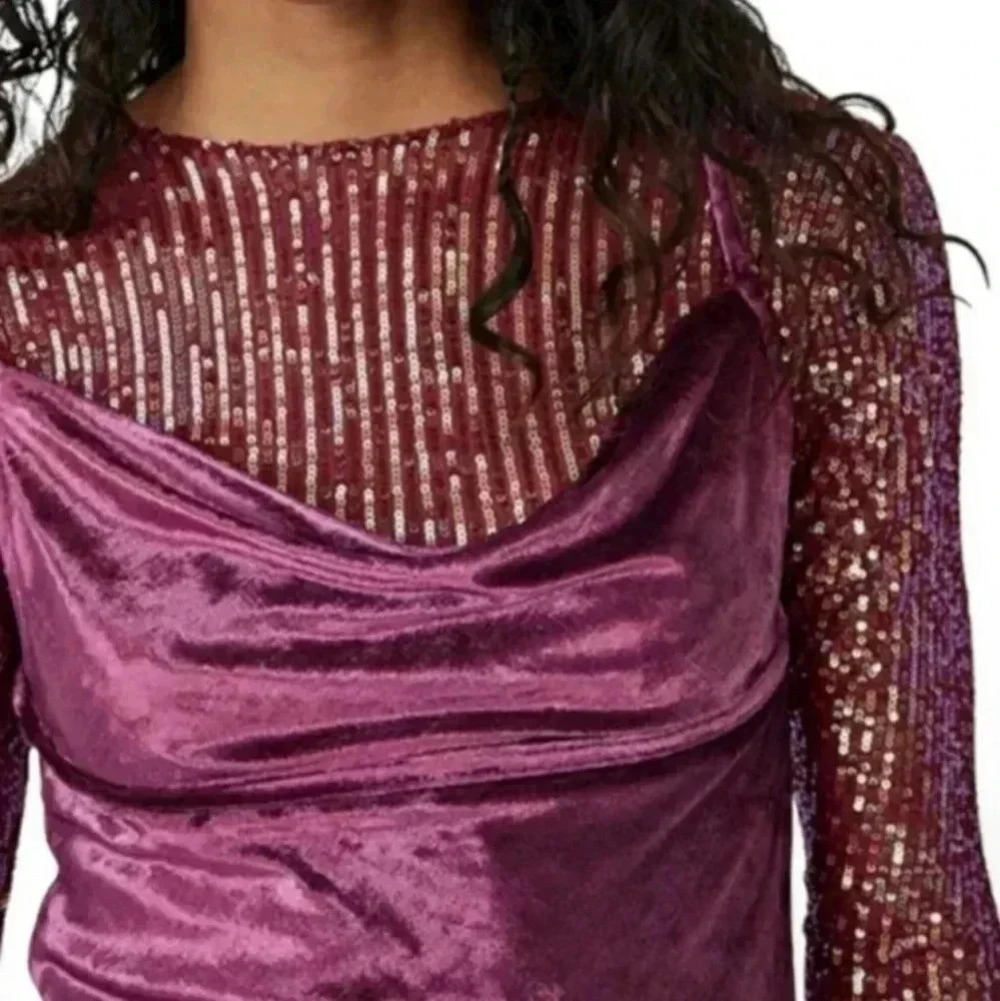 Free People - All Night Velvet Tunic Sleeveless Camisole Top in Fig Jam